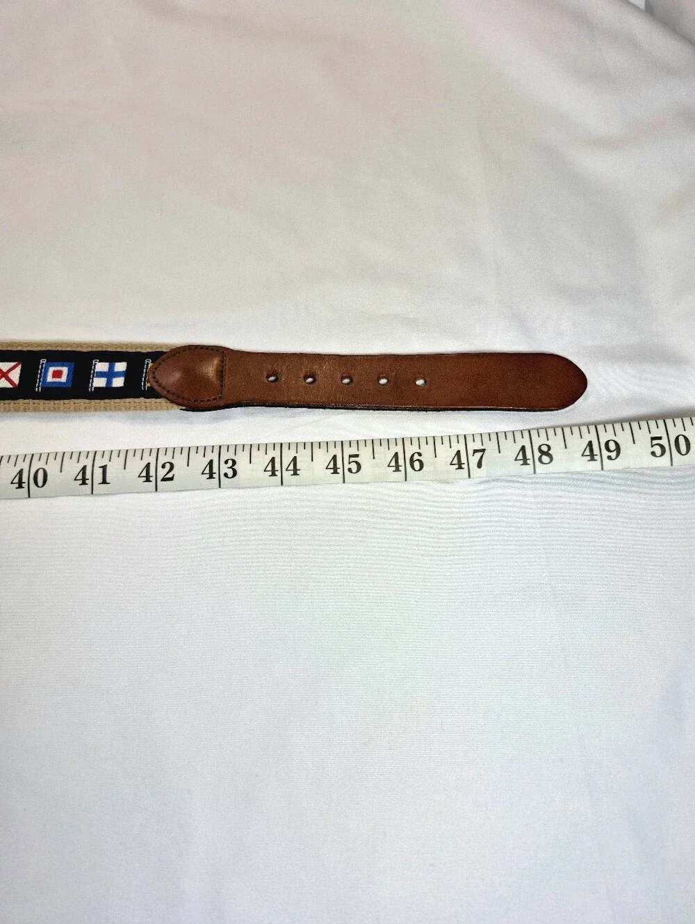 NWOT Leather Man Ltd Nautical Signal Flag Belt - Made in USA Size 46 Unisex